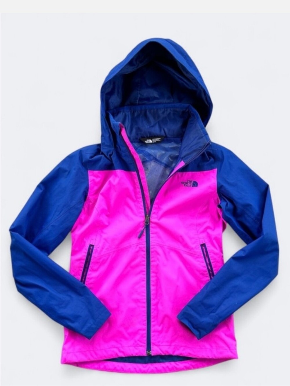 The North Face Women's Pink & Blue Hooded Windbreaker Jacket